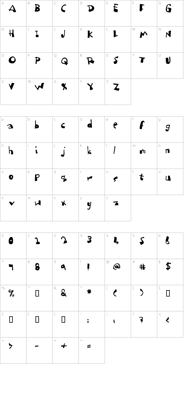 dubbem character map