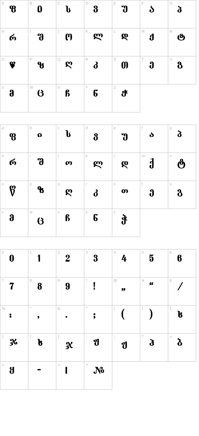 dumbadze-itv-bold character map