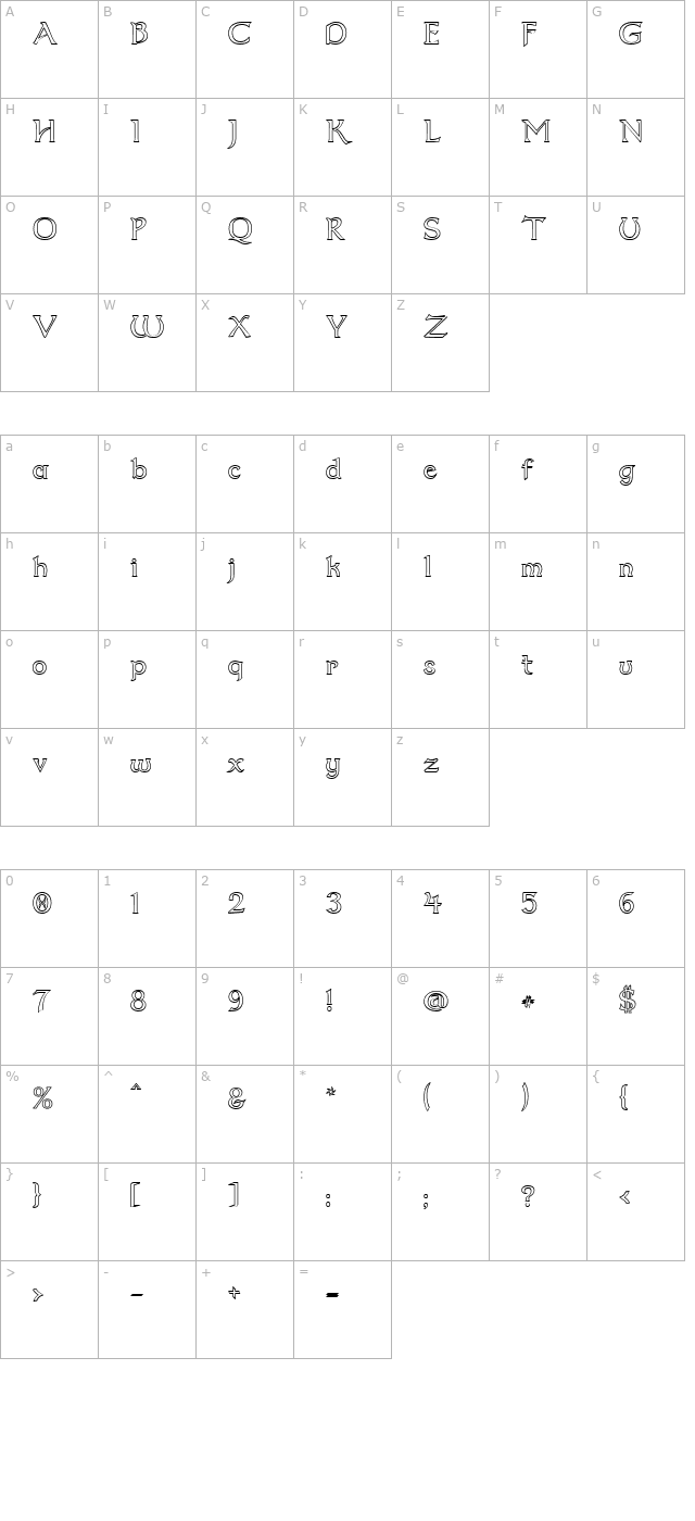 Dumbledor 2 Outline character map