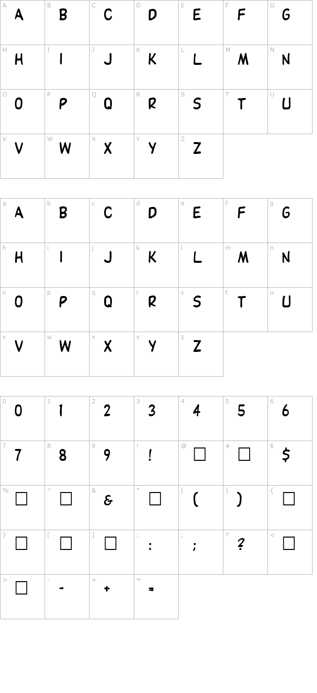 DupuyHeavy Regular character map