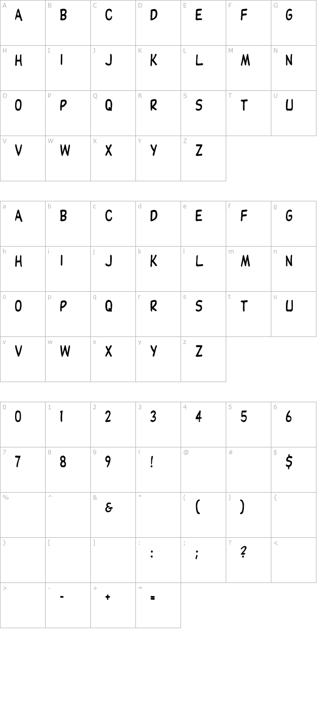 dupuyheavy-th character map