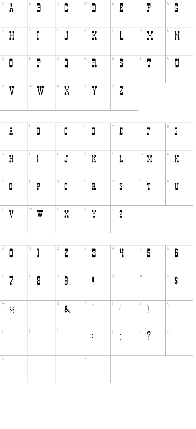 durango character map