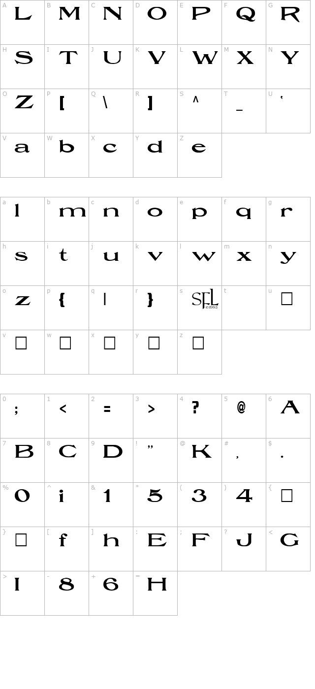 durendal character map