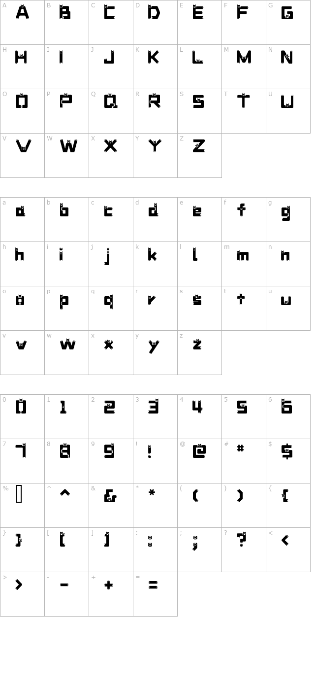 DustDemon character map