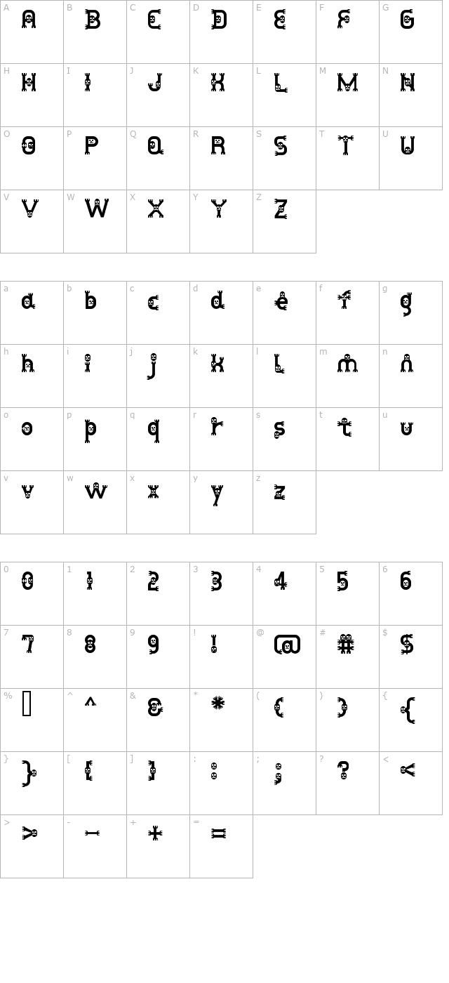 DustHomeMan character map