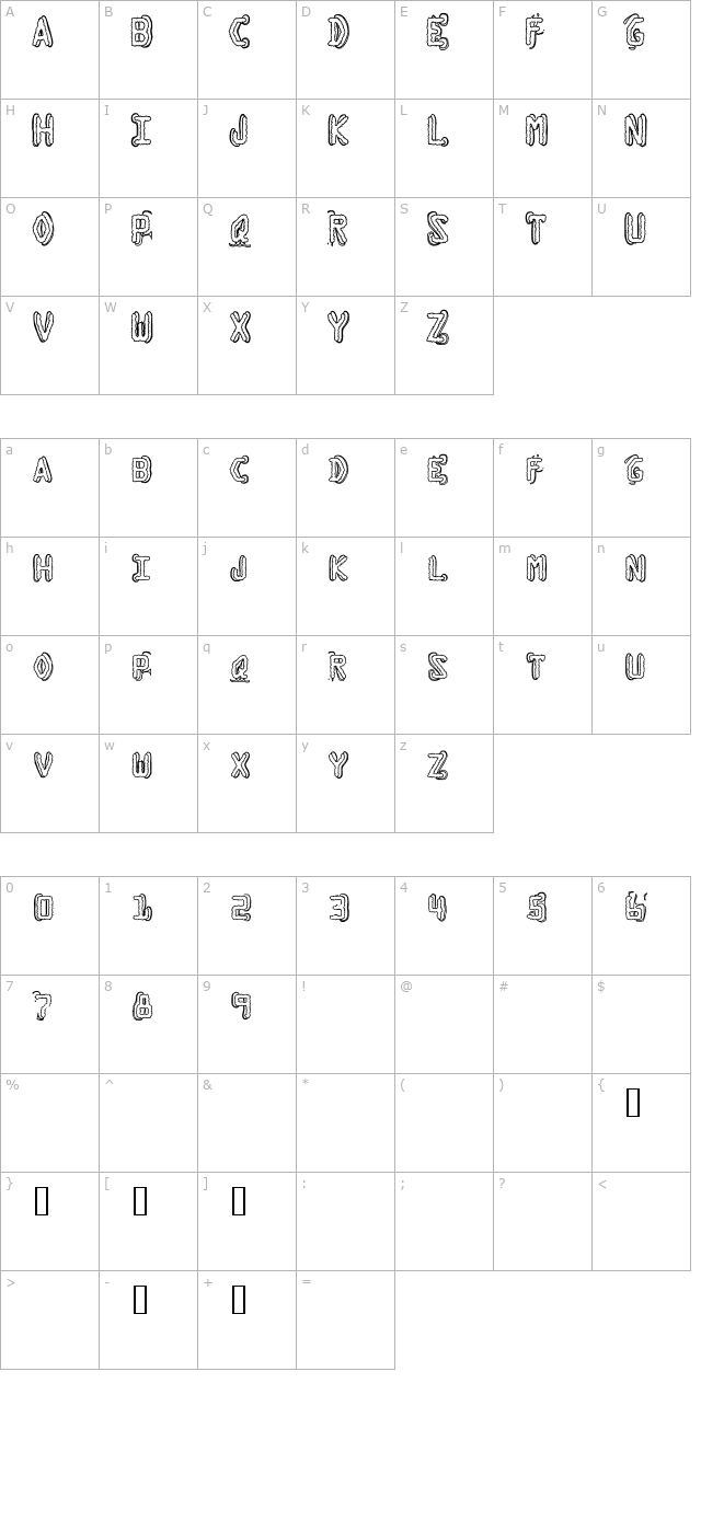 dymo-grunge-bubble-extras character map