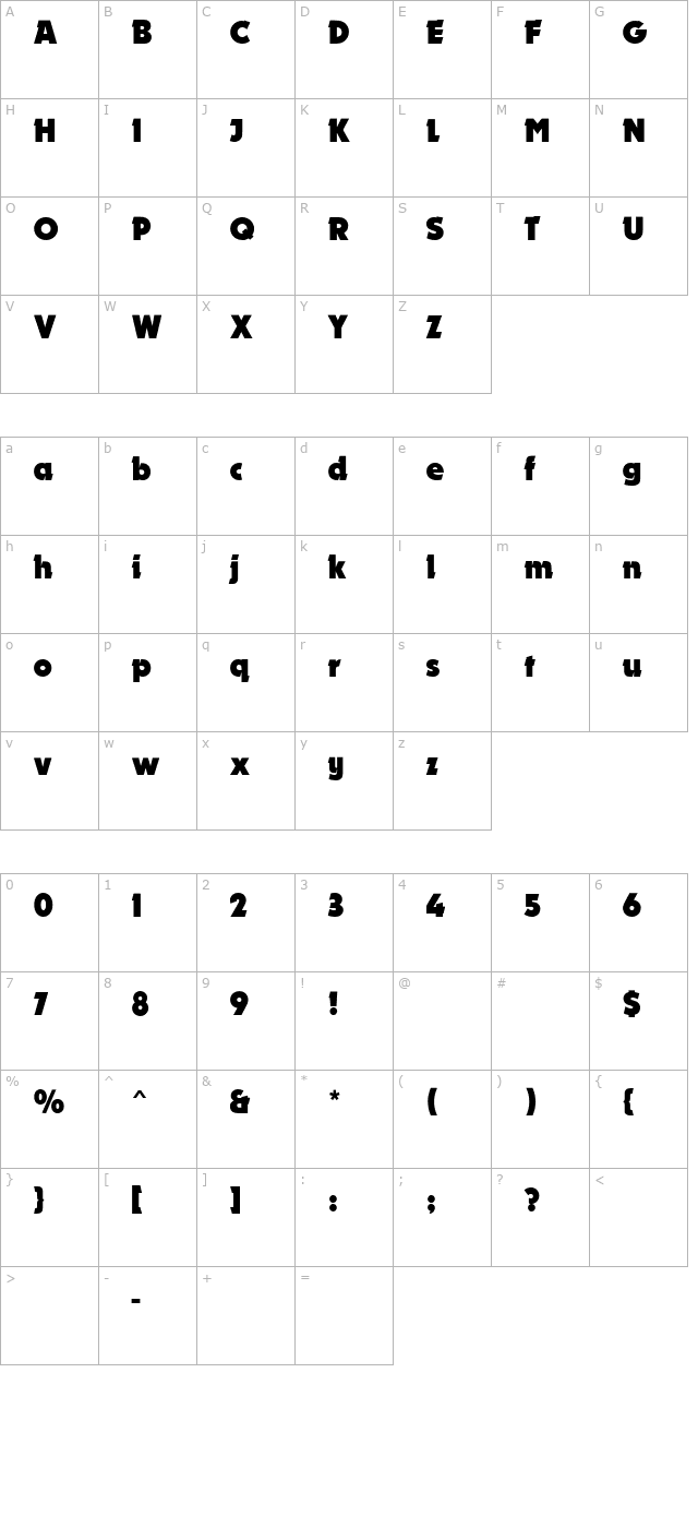 Dynamo MN Bold character map