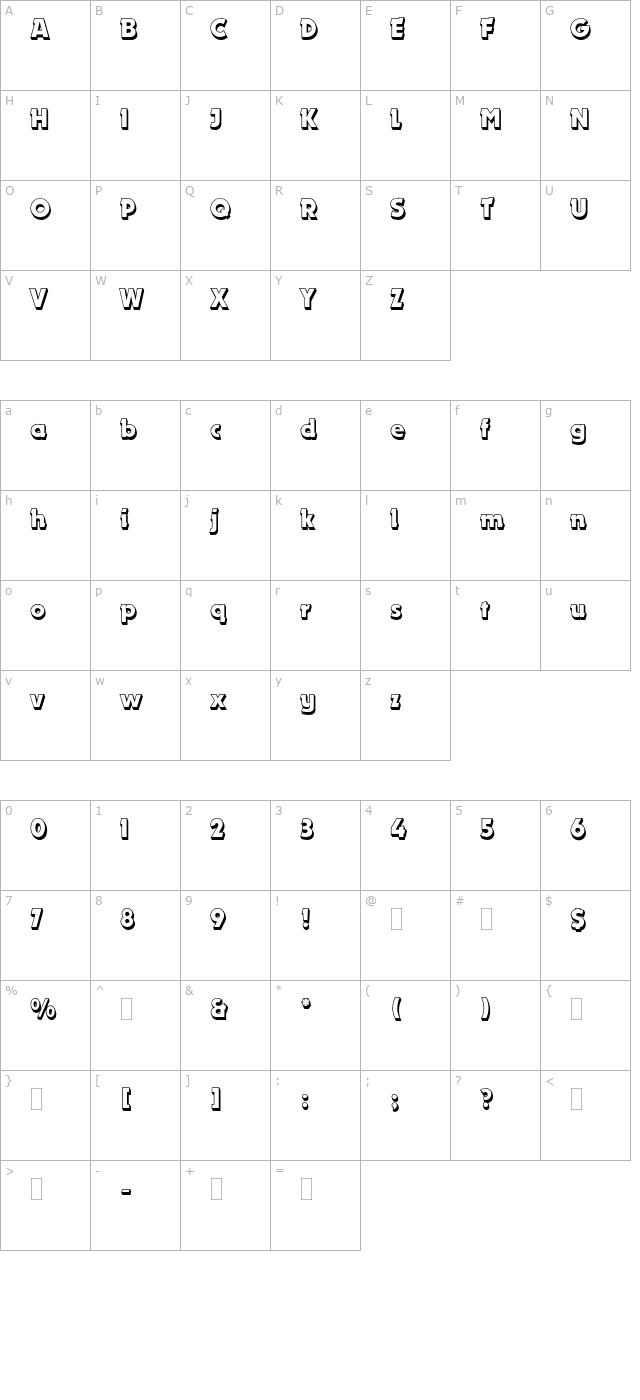 DynamoShadowPlain character map