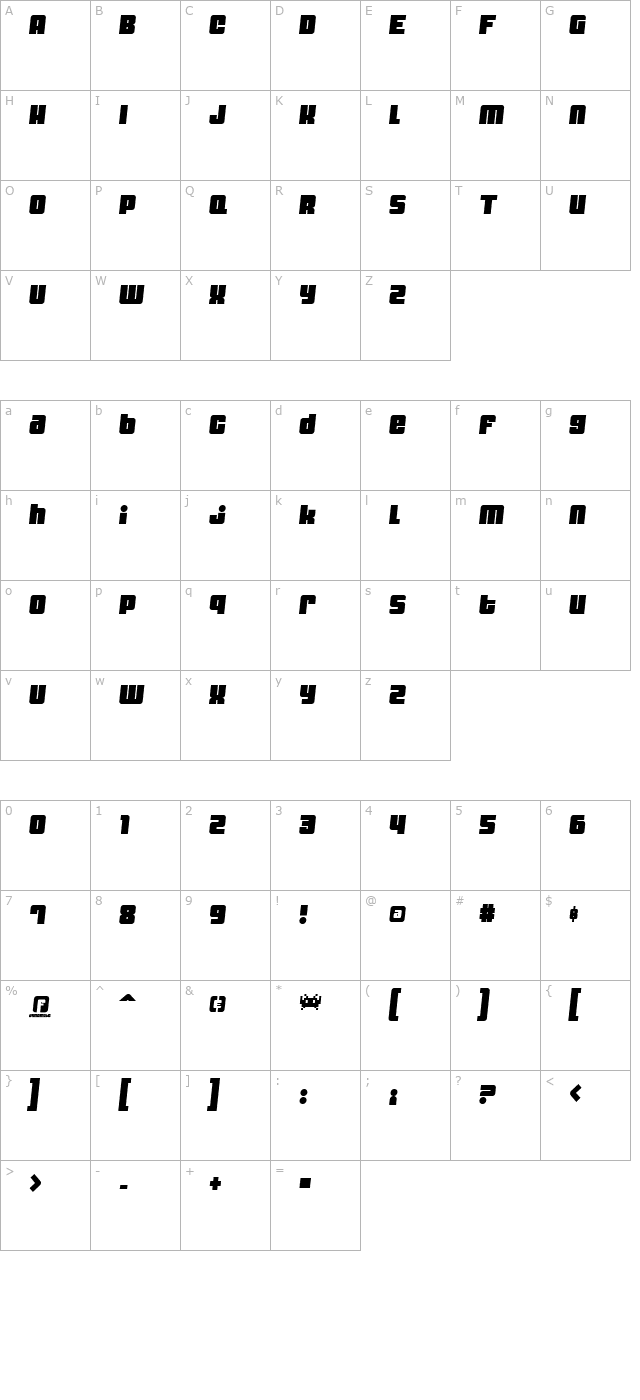 dynomite-spark character map