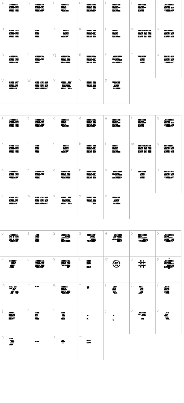 Eagle GT II character map