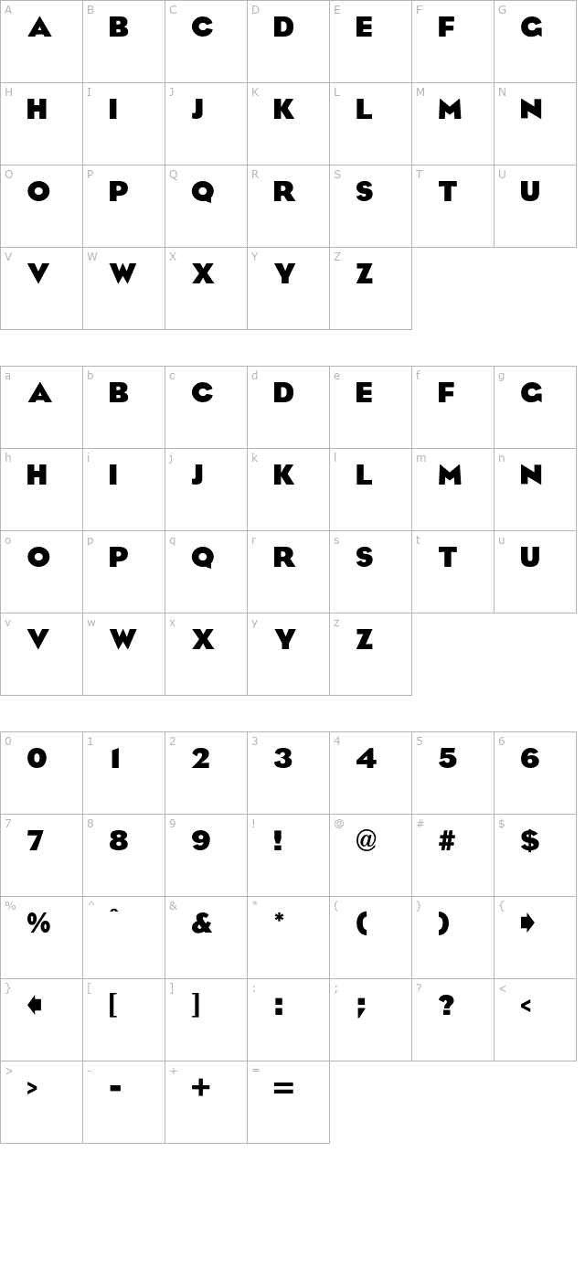 EagleBold character map