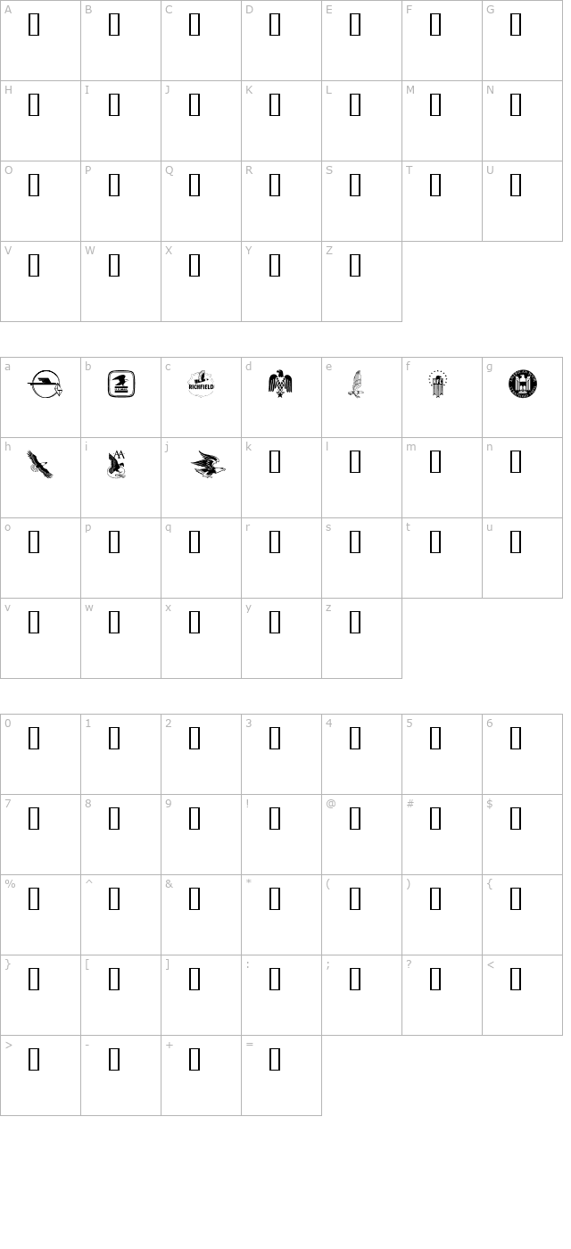 Eagles character map