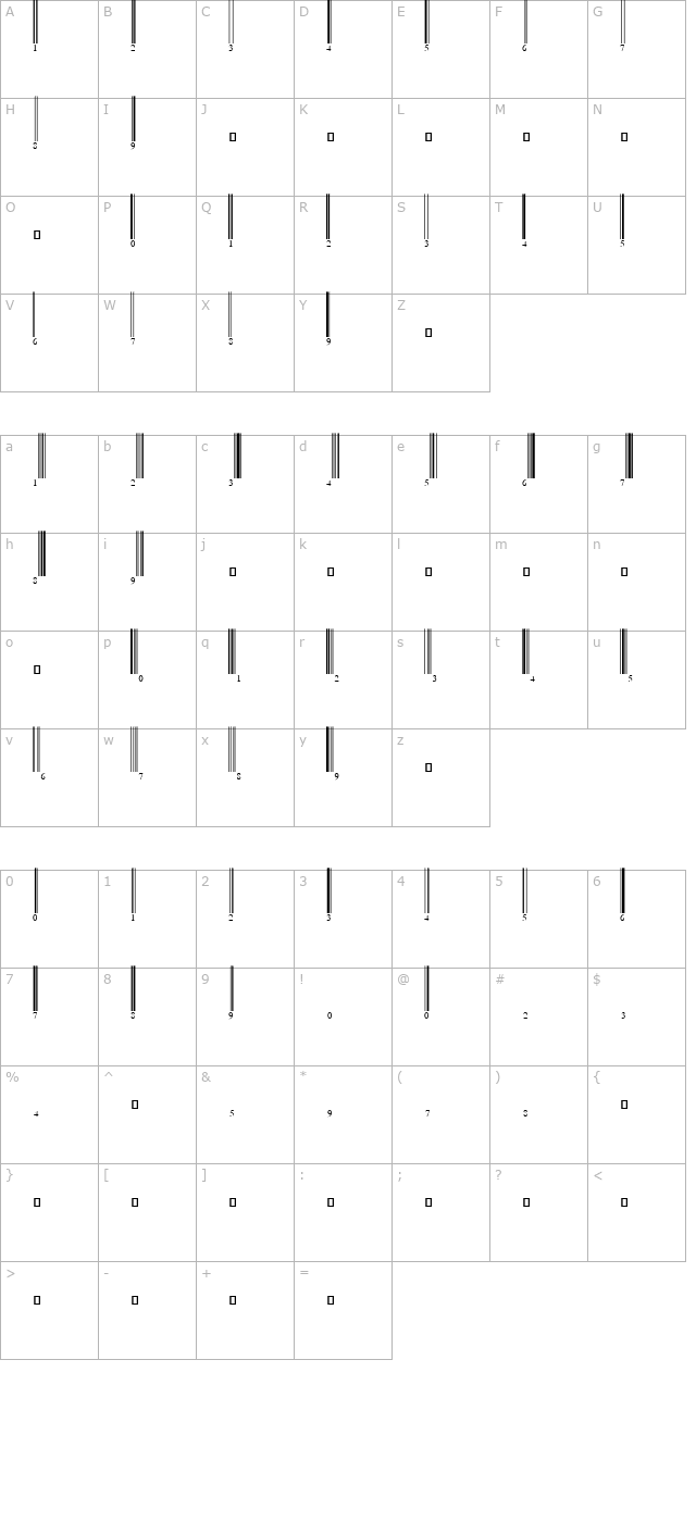 ean-13 character map