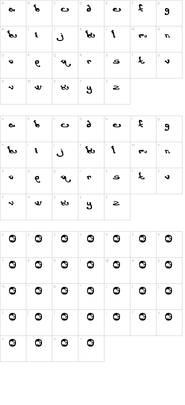 Earthling character map