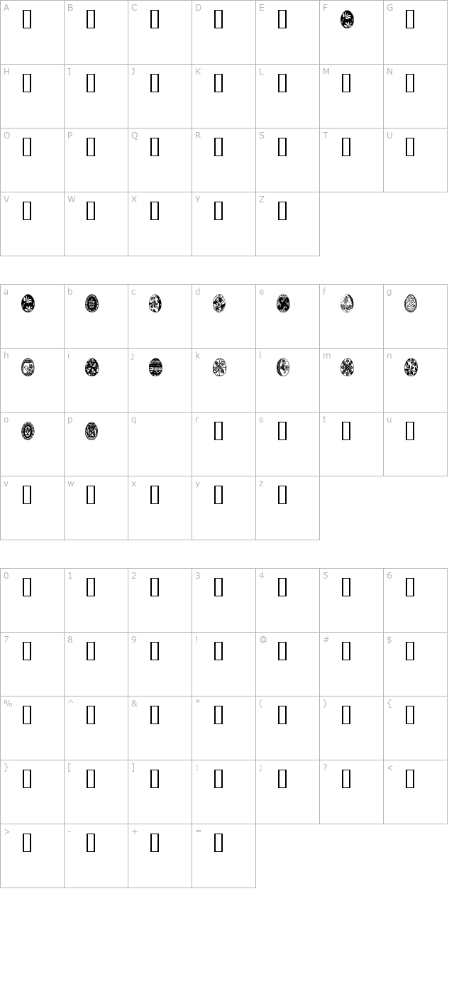 easter-time character map