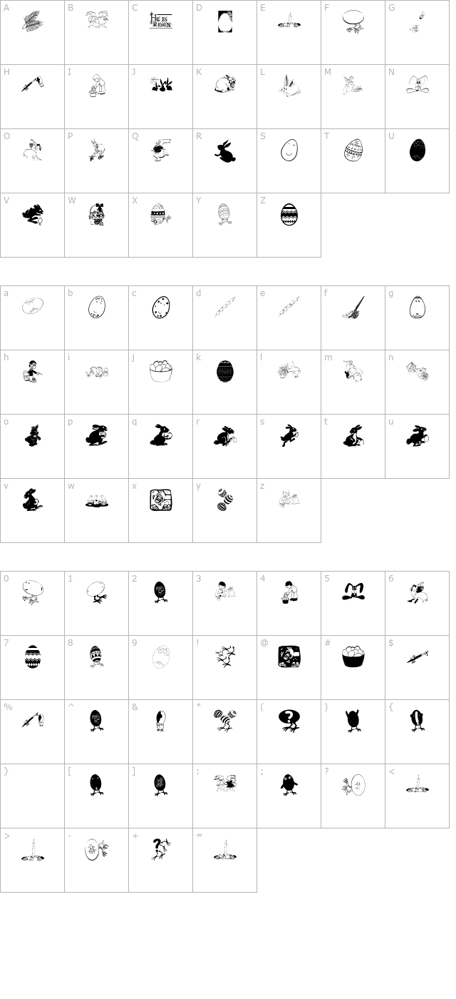 eastereggs character map