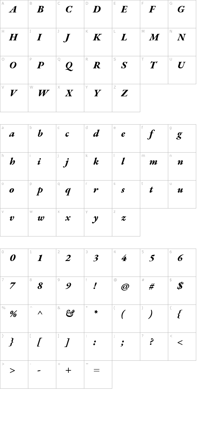 eb-garamond-extrabold-italic character map