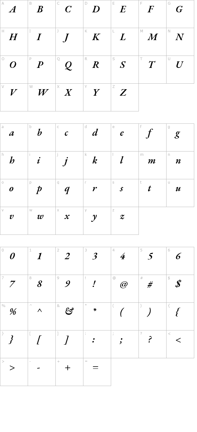 eb-garamond-semibold-italic character map