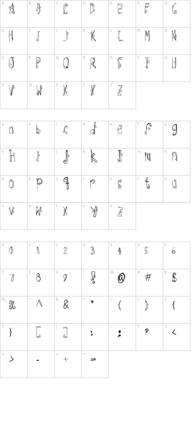 Ebba Font character map