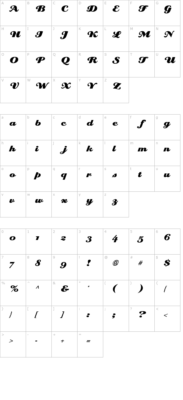 Eclat ICG Alt character map