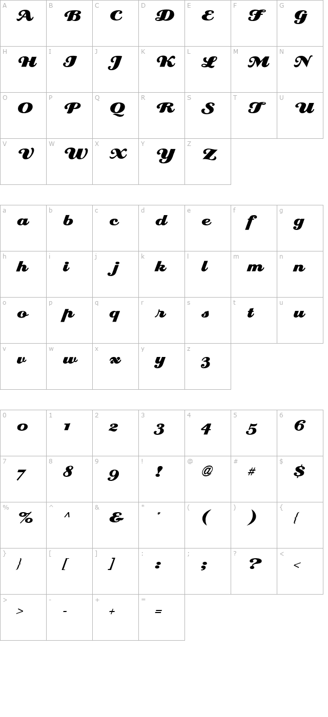 EclatRegularICG character map