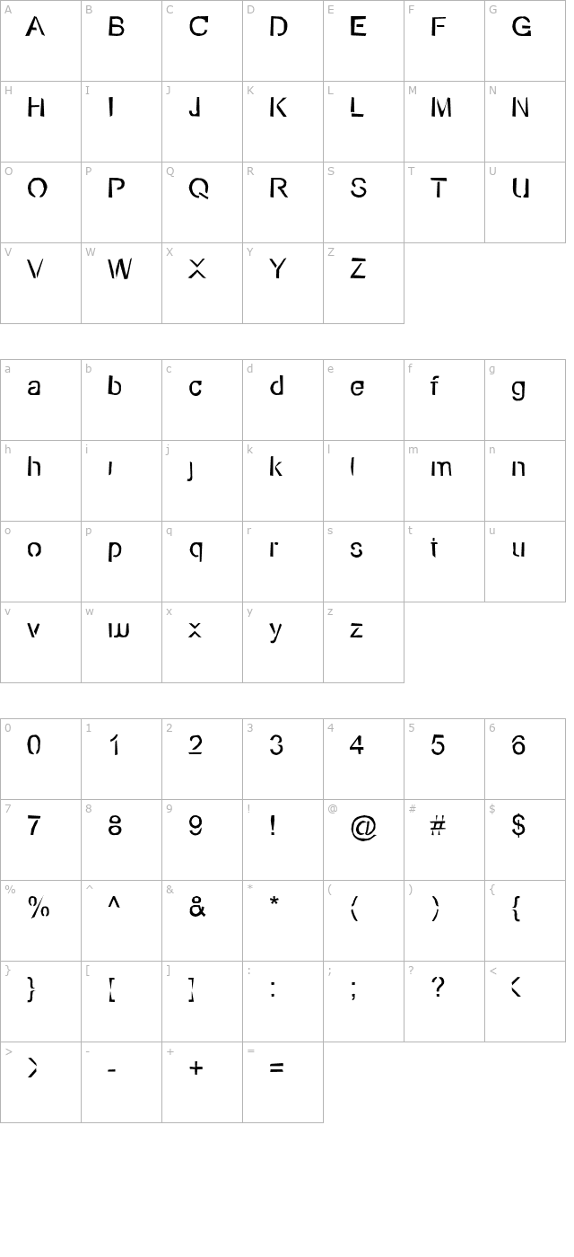 Eco-Files Rough character map