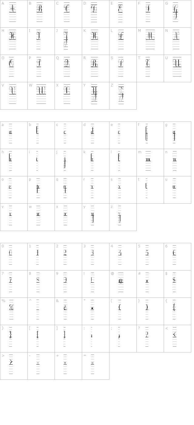 Ecolier_lignes character map