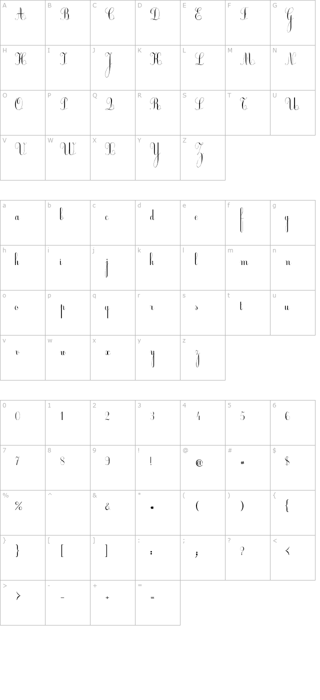 Ecolier character map