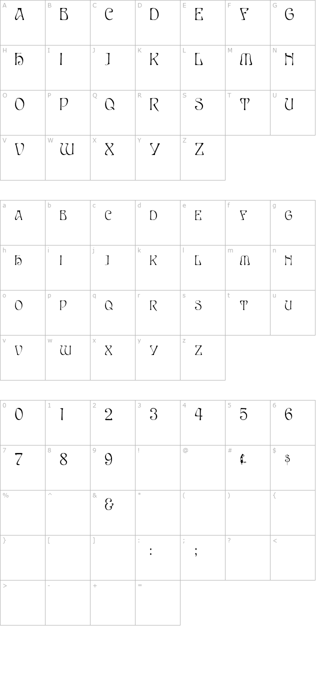 EddaCaps Cn character map