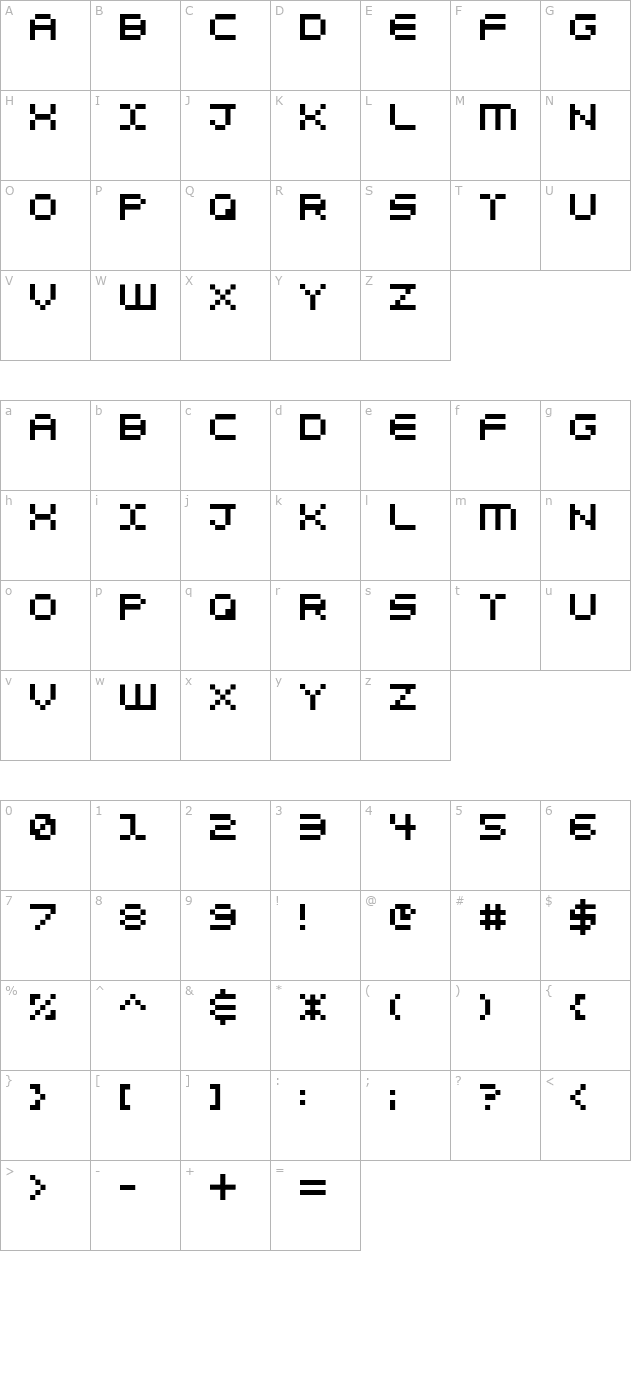 eelfont001 character map