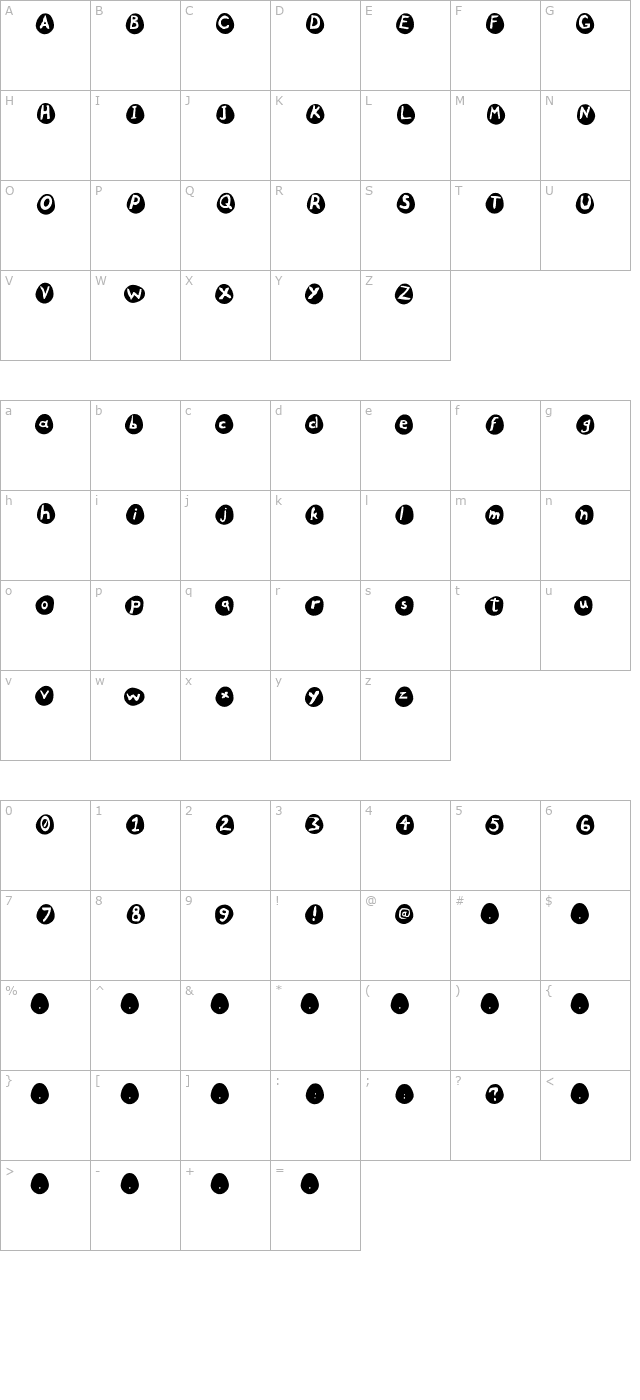 Eggs character map