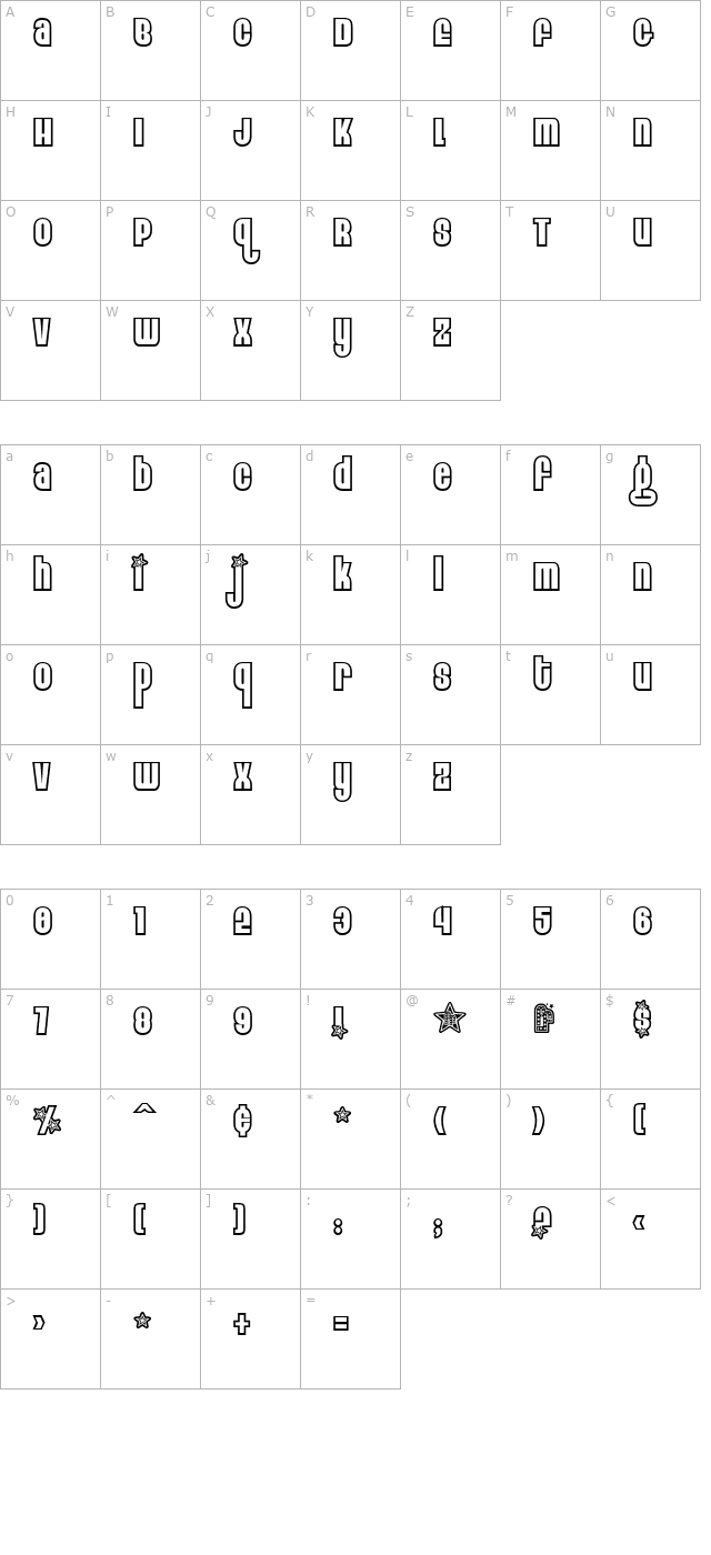 Eight Track program 3 character map