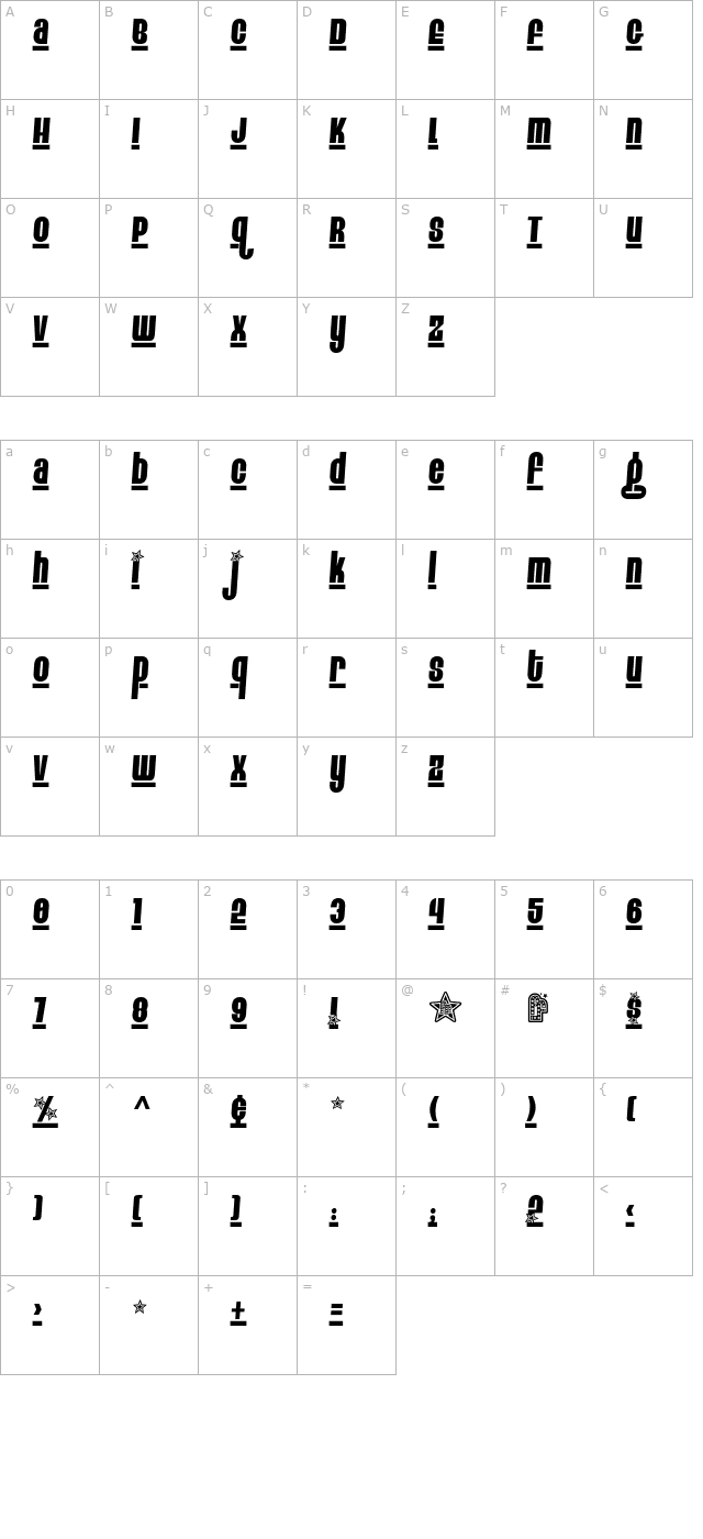 Eight Track program 4 character map