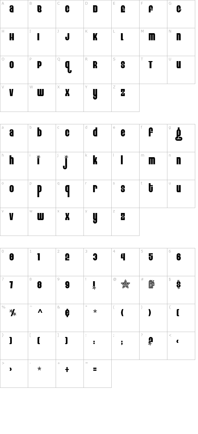 eight-track character map