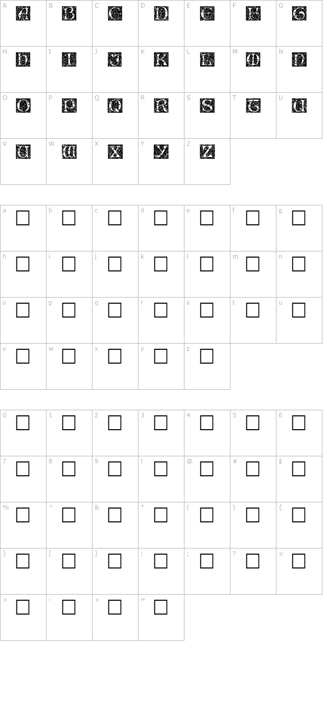 EILEEN Regular character map