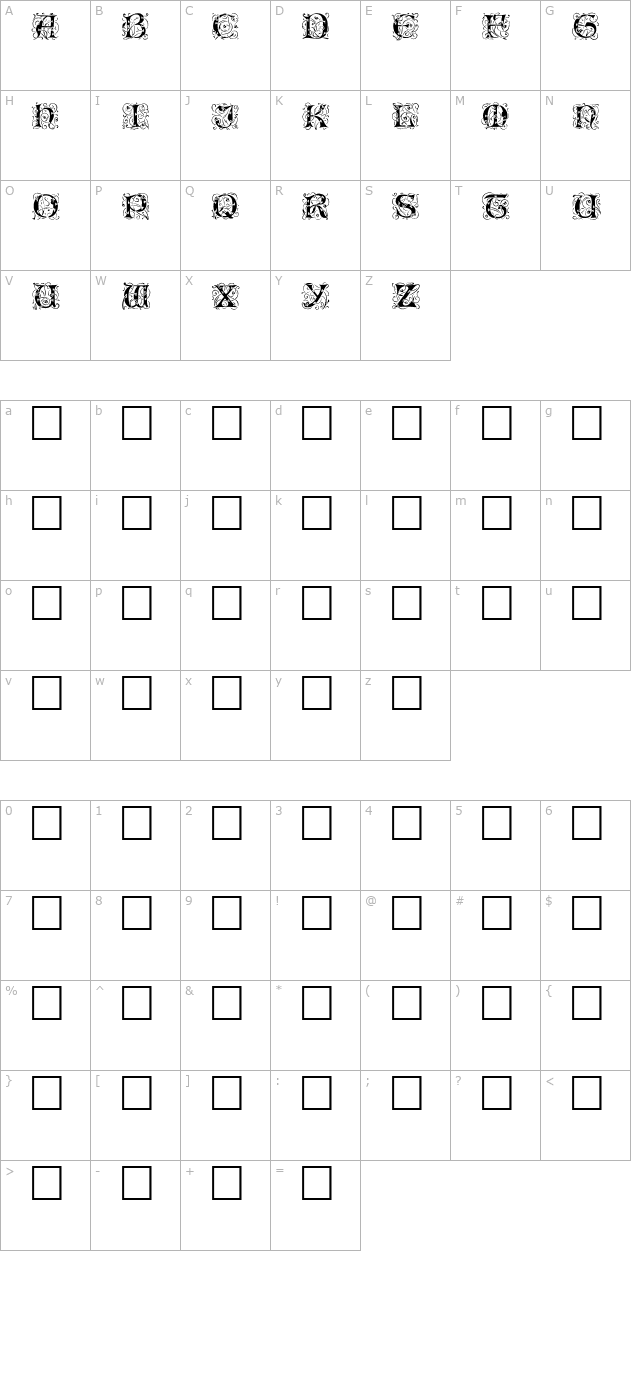 EileenCapsBlack character map