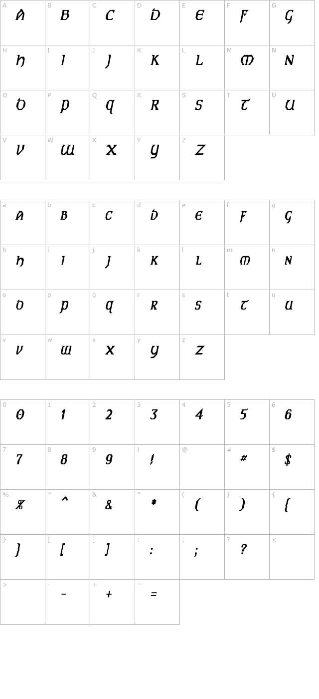 eire-cn-bold-italic character map