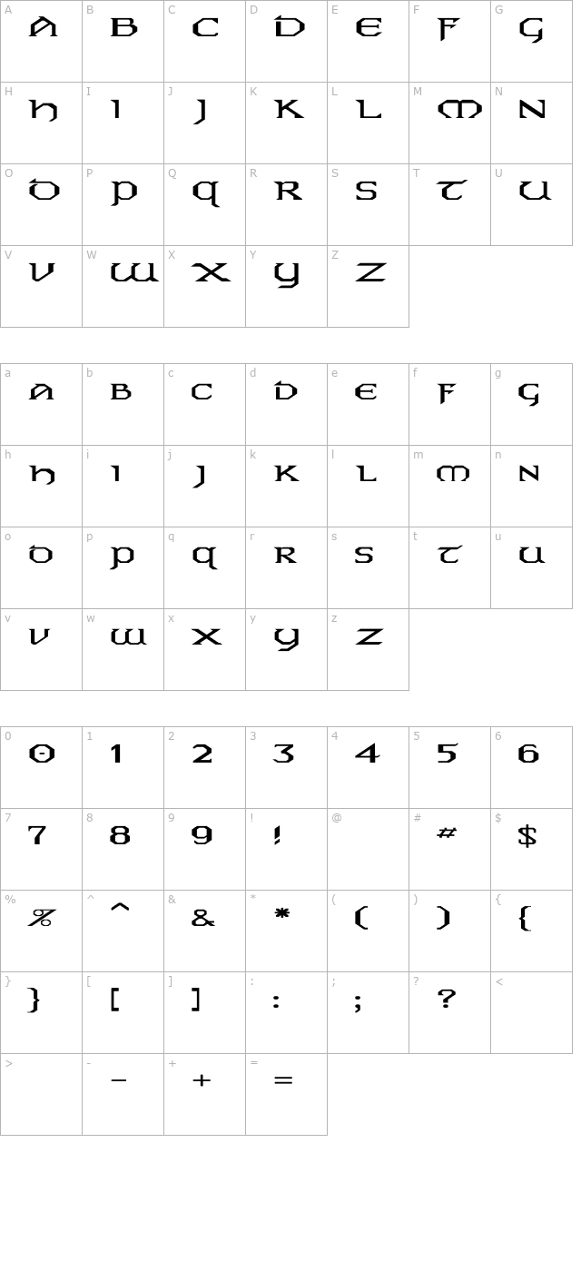 Eire Ex character map