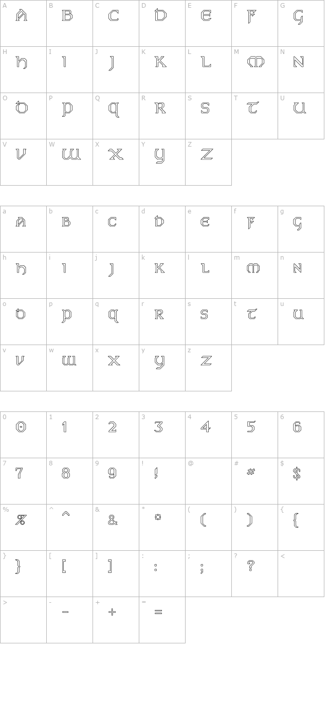 Eire Ho character map