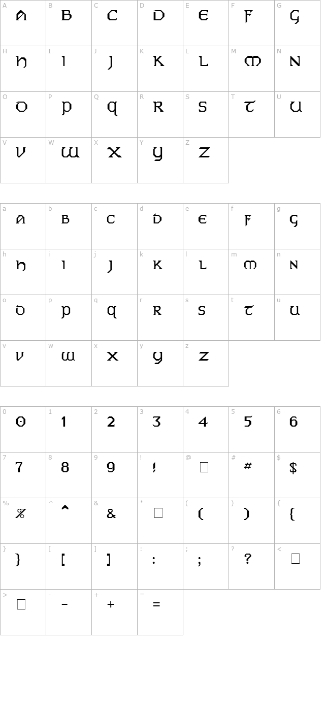 Eire Normal character map