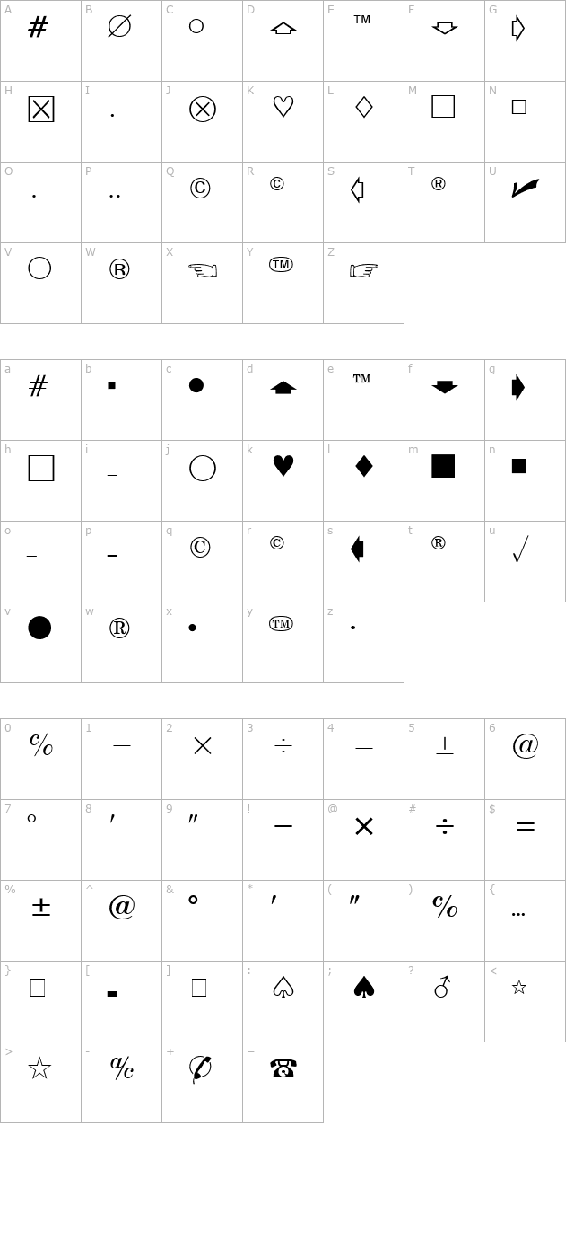 Eisago News SSi character map