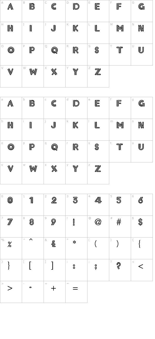 Eklektic-Normal-Light character map