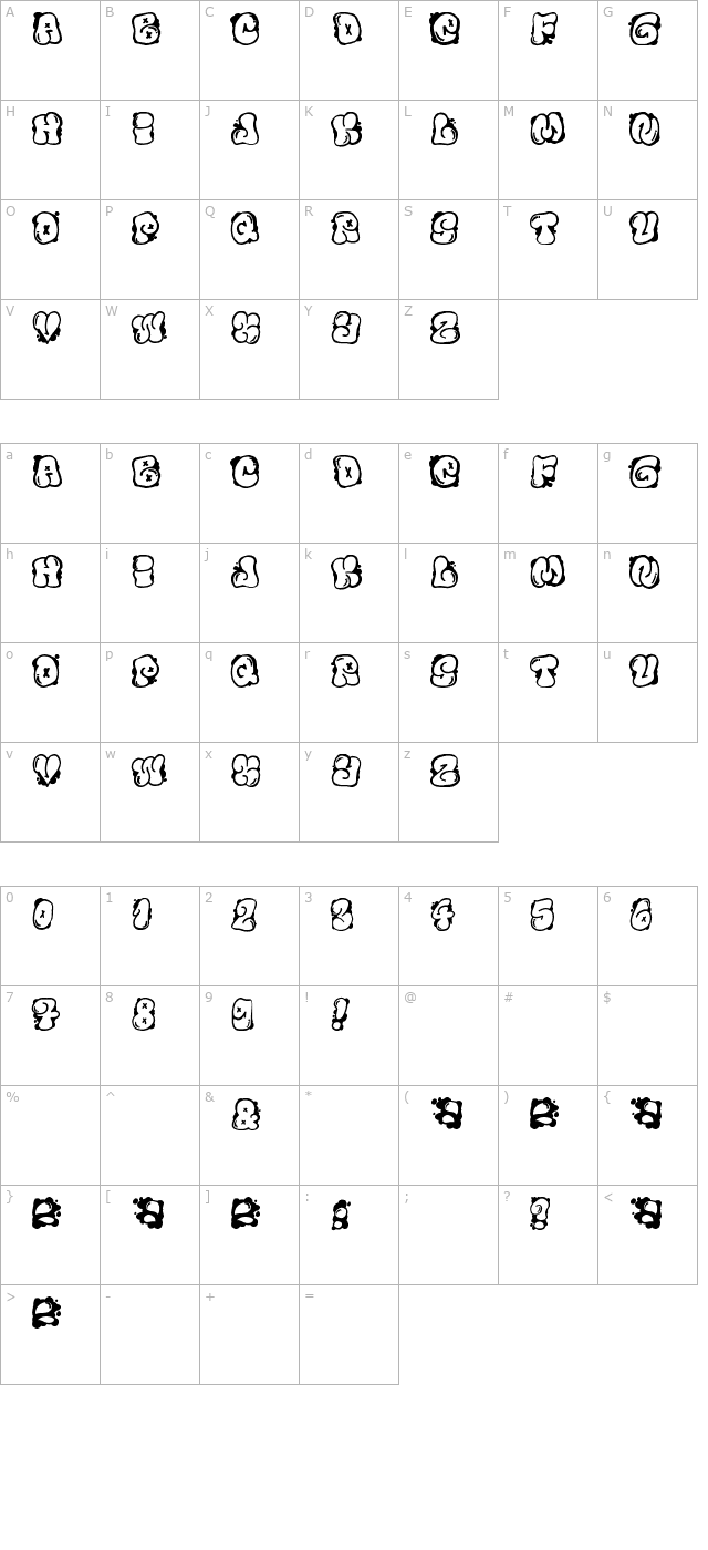 El&Font Bubble character map