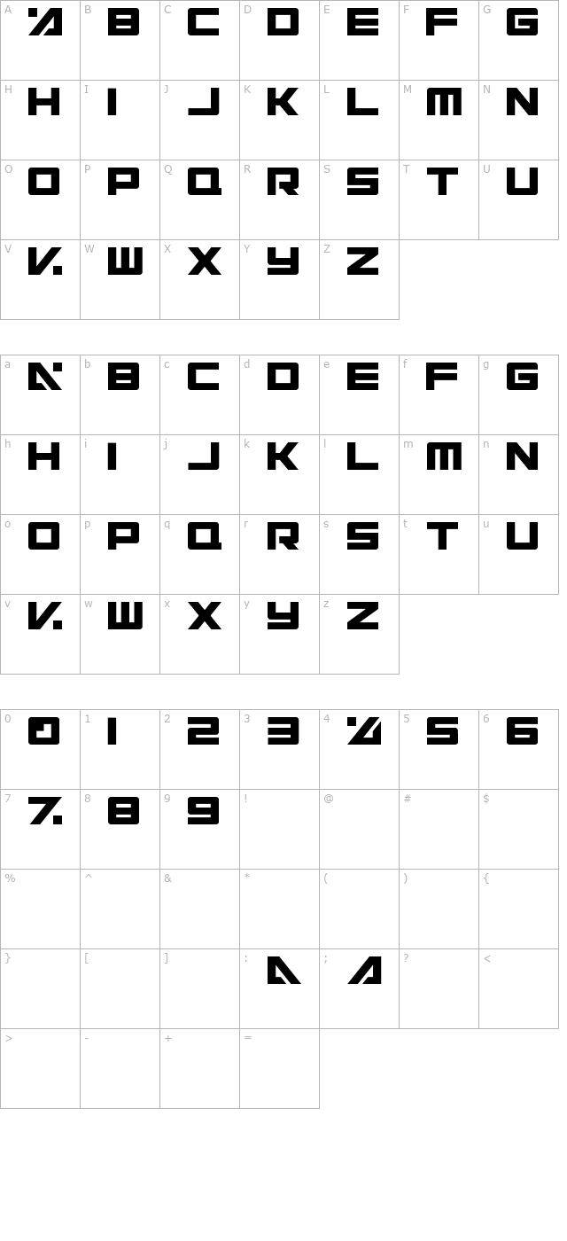 electric-toaster character map