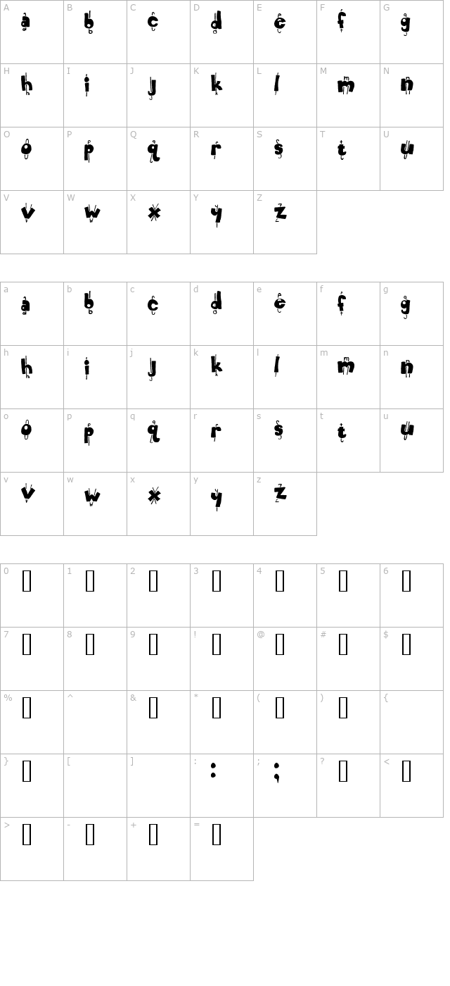 Electric Weasel character map