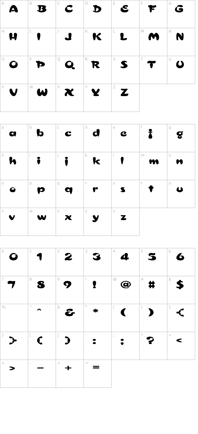 Electrik Ex character map