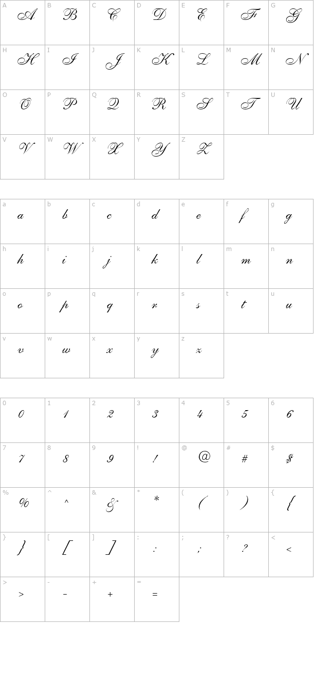 Elegance character map