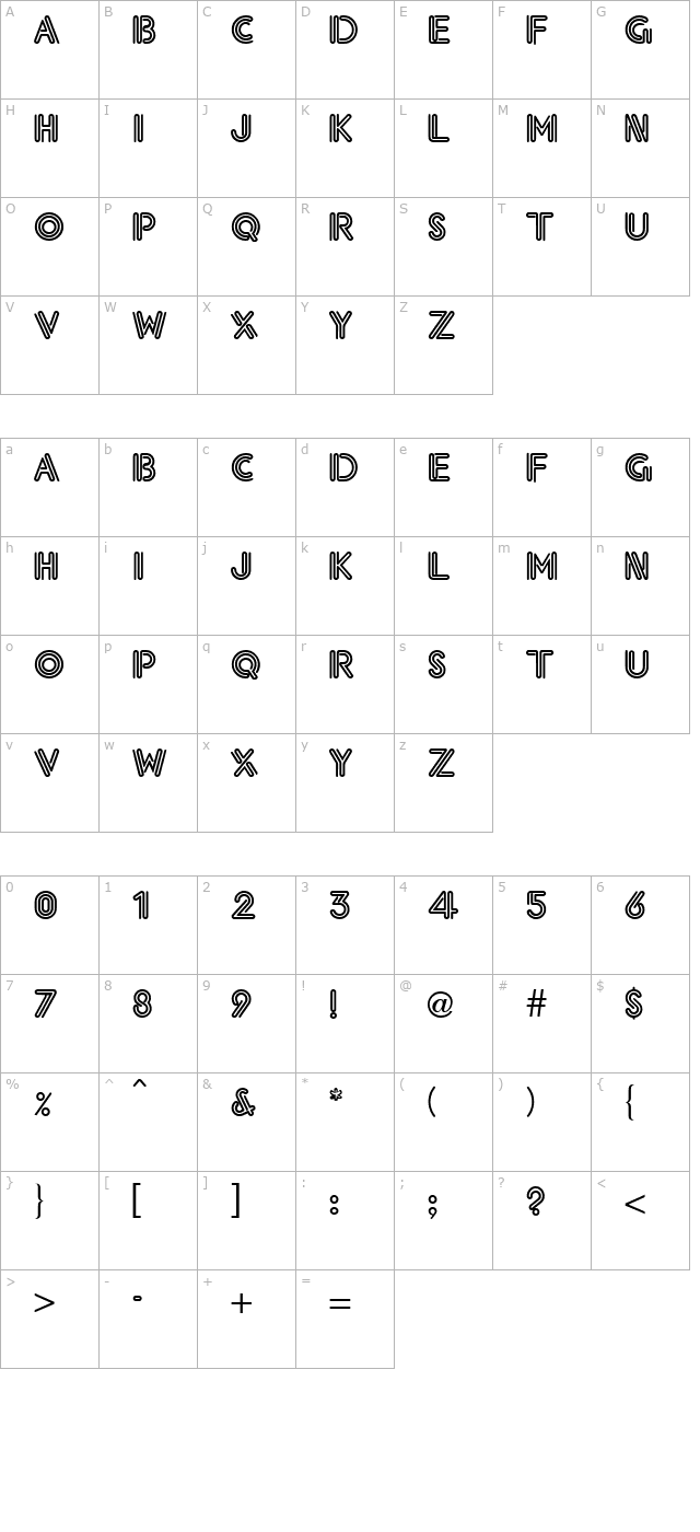 elektrik-regular character map