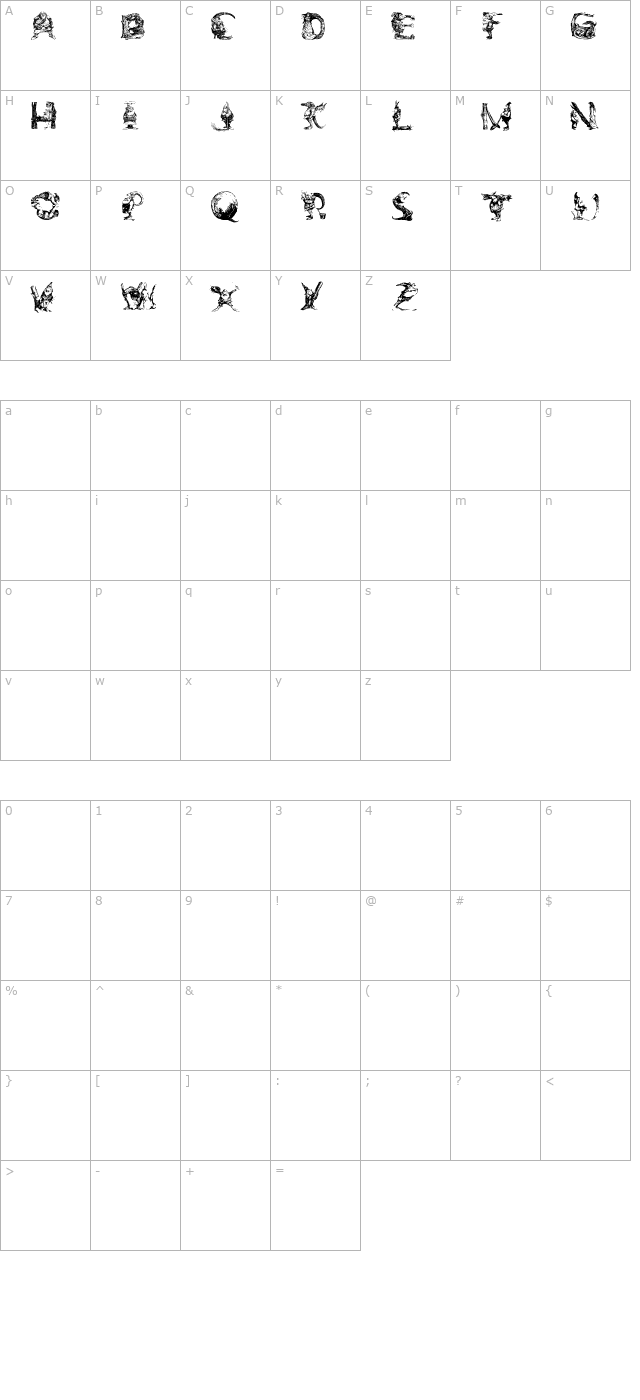 elfabet-decorative character map