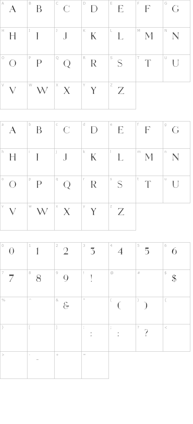 Elizabeth-Ann character map